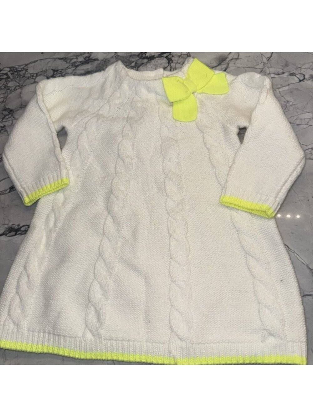 Gymboree Baby Girls 12-18 Months Ivory Yellow Sweater Dress